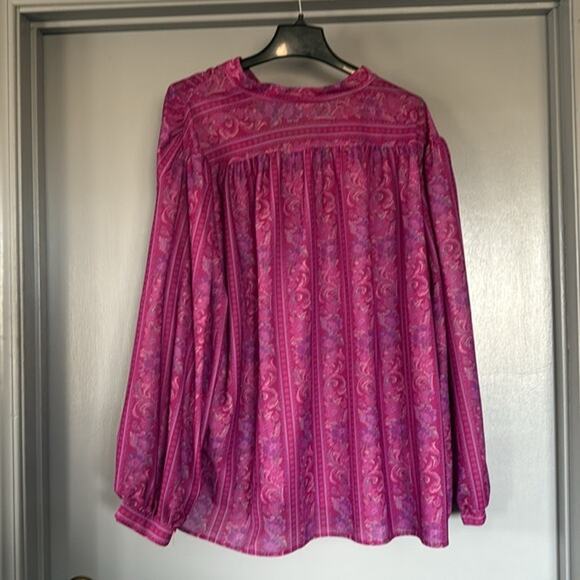 Ample Togs Pink V-Neck Women's Pullover Top Long Sleeves sz 2XL - Picture 2 of 5